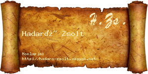 Hadaró Zsolt névjegykártya